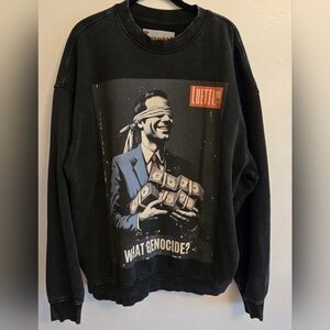 Luetti 1980 Mens Black Cotton Crewneck Sweatshirt